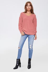 ROSE Ribbed Twisted-Back Sweater, image 3