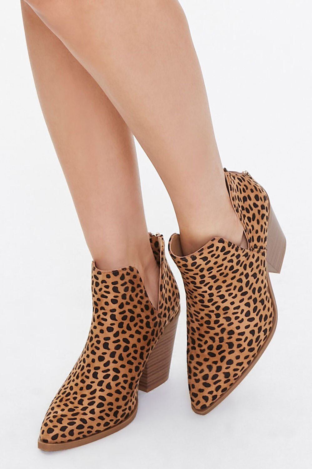 Cheetah Print Block Heel Booties, image 1