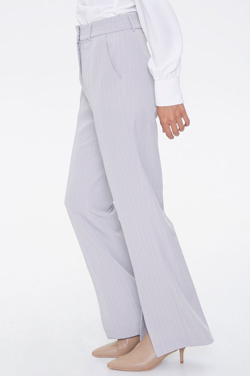 Striped Split-Hem Pants