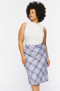 CLOUD/MULTI Plus Size Plaid A-Line Midi Skirt, image 5