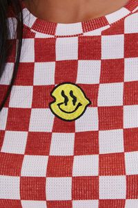 RED/MULTI Checkered Happy Face Graphic Tee, image 5