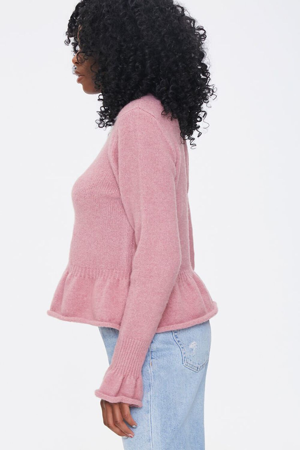 ROSE Rolled Ruffle-Trim Sweater, image 2