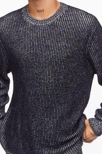 BLACK/WHITE Striped Marled Knit Sweater, image 5