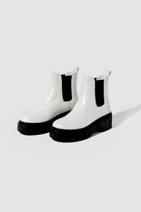 WHITE Platform Chelsea Boots, image 1