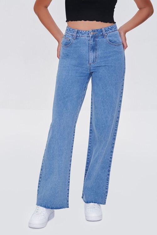 MEDIUM DENIM High-Rise Wide-Leg Jeans, image 2