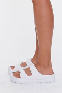 WHITE Buckled Flatform Sandals, image 2