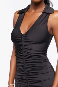 BLACK Ruched Drawstring Mini Dress, image 5