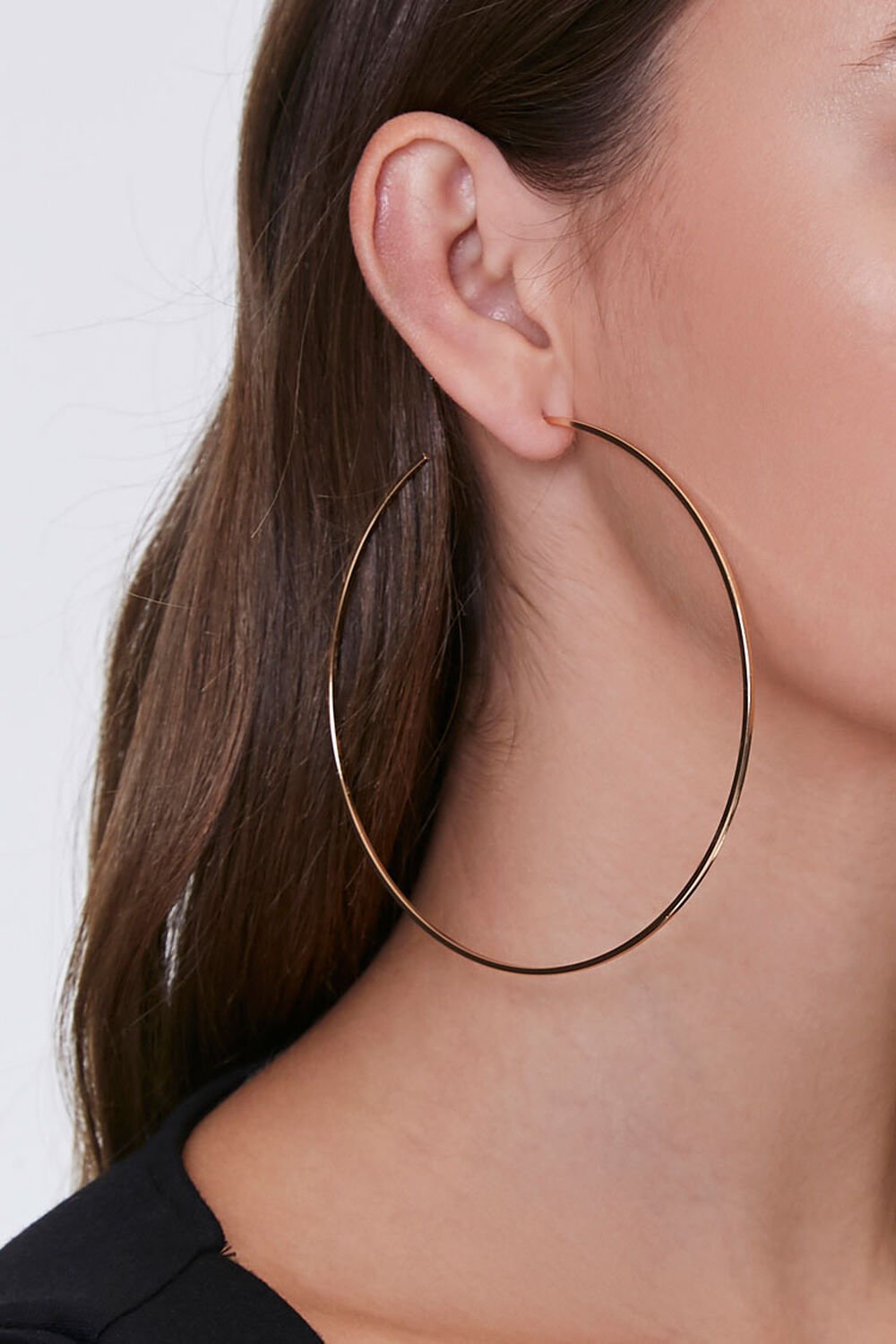 GOLD Open-End Hoop Earrings, image 1