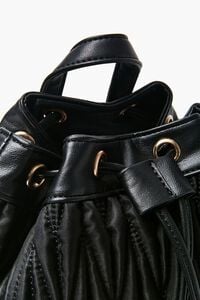 BLACK Chevron Drawstring Backpack, image 2