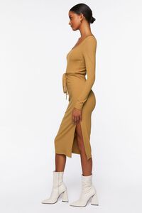 CAMEL Tie-Waist Slit Midi Dress, image 2