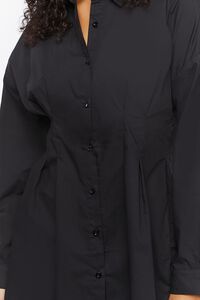 BLACK Poplin Mini Shirt Dress, image 5