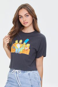 CHARCOAL/MULTI The Simpsons Graphic Cropped Tee, image 1