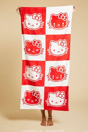 Checkered Hello Kitty Beach Towel