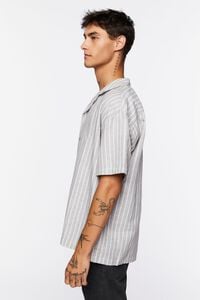 GREY/CREAM Pinstriped Linen-Blend Shirt, image 2