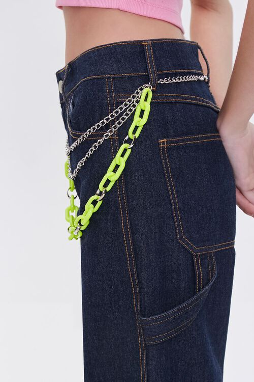 SILVER/LIME Layered Chain Hip Belt, image 2