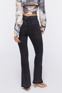 WASHED BLACK Hemp 10% High-Rise Split Flare Jeans, image 4