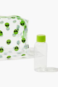 CLEAR/GREEN Alien Print Bag & Travel Bottle Set, image 3