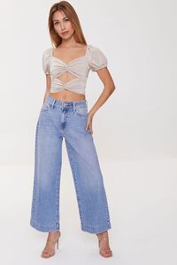 NATURAL Twisted Cutout Crop Top, image 4