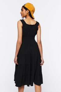 BLACK Sleeveless Tiered Midi Dress, image 3