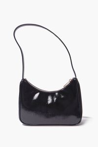 BLACK Faux Leather Shoulder Bag, image 5