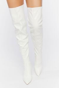 WHITE Thigh-High Stiletto Boots, image 4