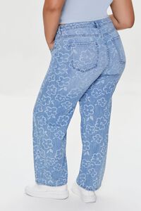 MEDIUM DENIM Plus Size Floral Print Jeans, image 4