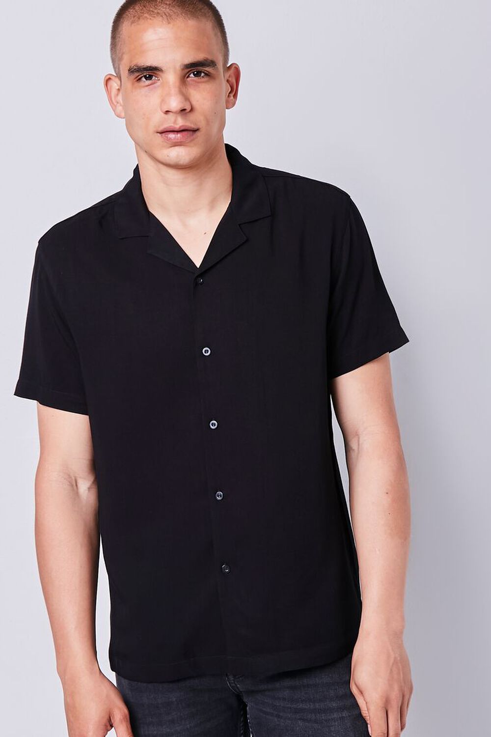 BLACK Cuban Collar Shirt, image 2