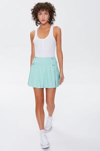AQUA/WHITE Pleated Plaid Mini Skirt, image 5