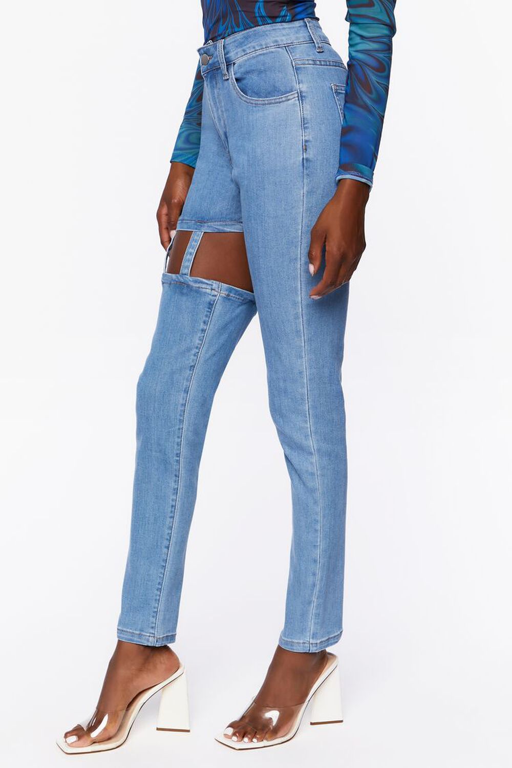 High-Rise Cutout Jeans, image 3