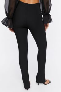 BLACK High-Rise Split Slim-Fit Pants, image 4