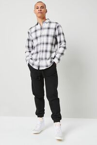 WHITE/GREY Plaid Flannel Shirt, image 4