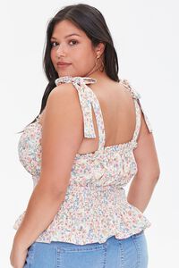 IVORY/PINK Plus Size Floral Print Top, image 3