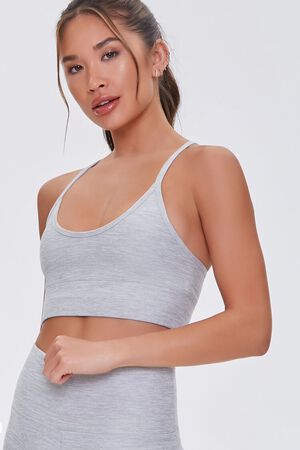 FOREVER 21 Athletic Strappy Sports Bra Charcoal Gray Women's Size Small S
