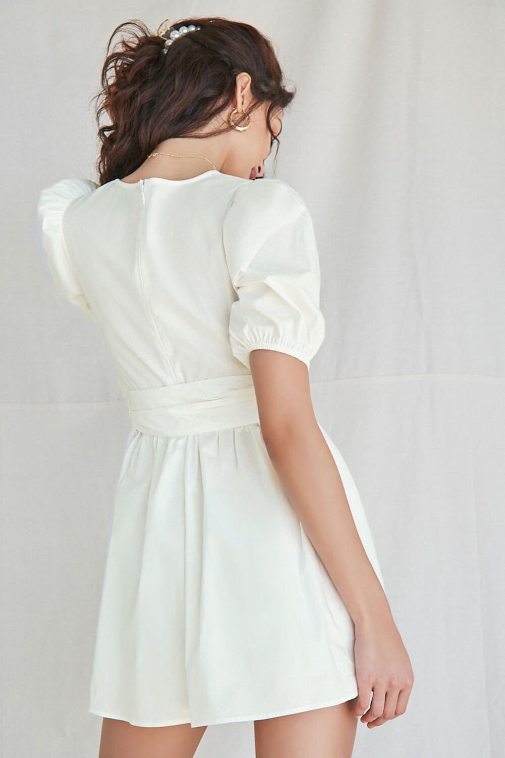 Belted Puff Sleeve Mini Dress, image 3