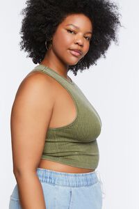 CYPRESS  Plus Size Ribbed Cropped Tank Top, image 2
