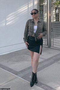 BLACK Faux Leather Mini Skirt, image 2