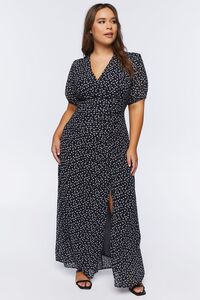 BLACK/MULTI Plus Size Floral A-Line Maxi Dress, image 4