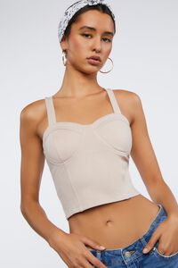 TAUPE Sweetheart Bustier Crop Top, image 1
