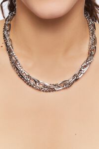SILVER Layered Chain Necklace, image 1