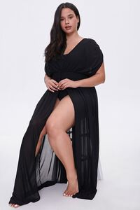 BLACK Plus Size Sheer Swim Cover-Up Dress, image 4