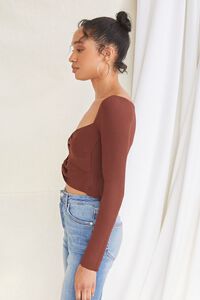 BROWN Sweetheart Sweater-Knit Top, image 2