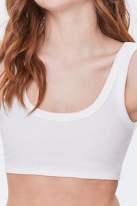 WHITE Ribbed Knit Crop Top, image 6