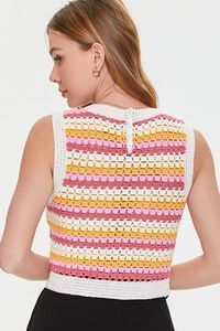 CREAM/MULTI Striped Crochet Top, image 3