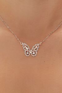 ROSE GOLD Rhinestone Butterfly Necklace, image 2