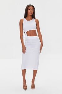 WHITE Knotted Cutout Midi Dress, image 4