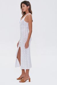 WHITE Pointelle Knit Midi Dress, image 2