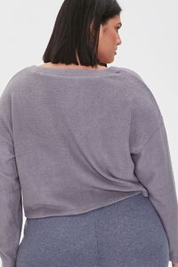 CHARCOAL HEATHER Plus Size Cardigan Sweater, image 3