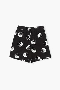 BLACK/WHITE Kids Yin Yang Print Shorts (Girls + Boys), image 1
