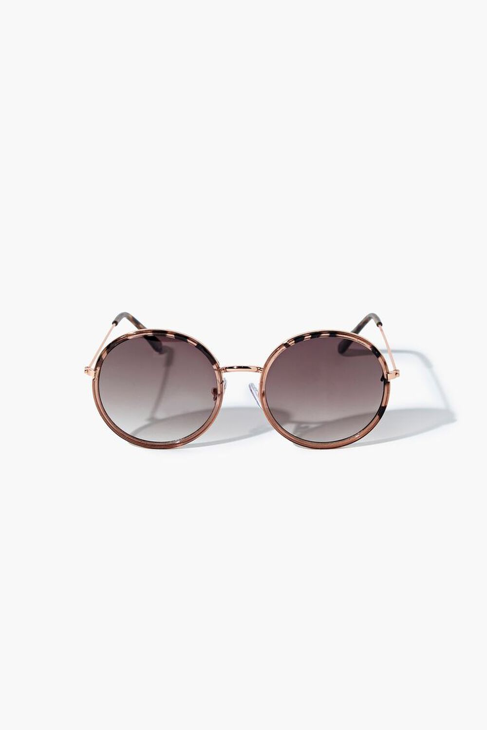 BLUSH/BROWN Round Frame Sunglasses, image 1
