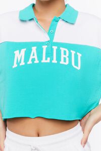 GREEN/MULTI Malibu Graphic Cropped Polo Shirt, image 5